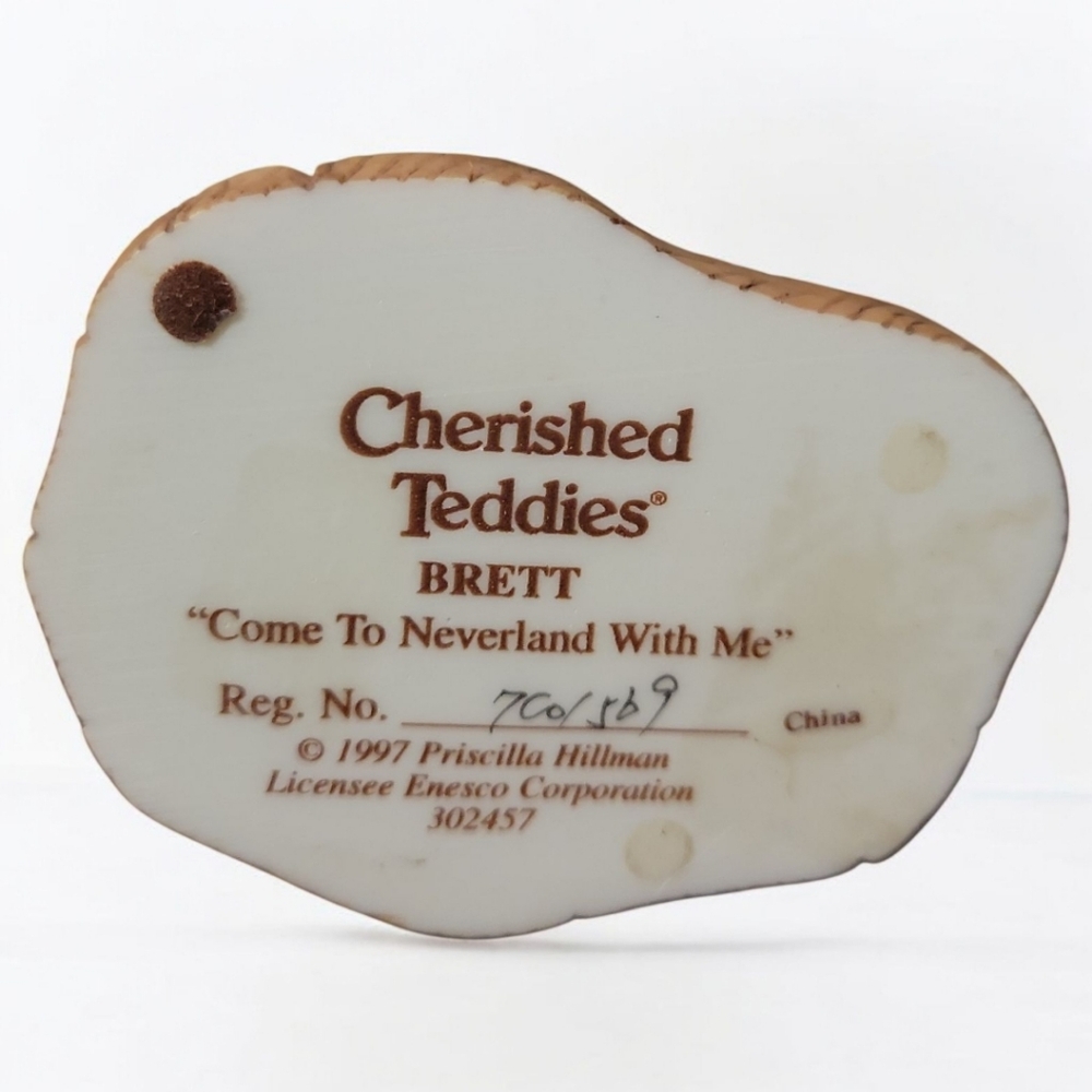 Vtg 97 Cherished Teddies Brett Neverland #302457 Peter Pan Tinkerbell Fantasy - Picture 9 of 9